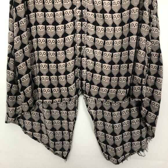 Out From Under Owl Print Novelty Button Down Sleeveless Top Size 40 - Picture 5 of 12